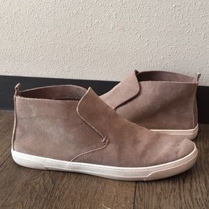 Taupe Suede Hightop Sneakers